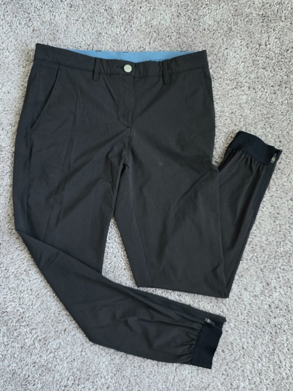 Macade Womens Four Way Stretch Golf Jogger Pants Black Zip Ankle 10 Regular Slim